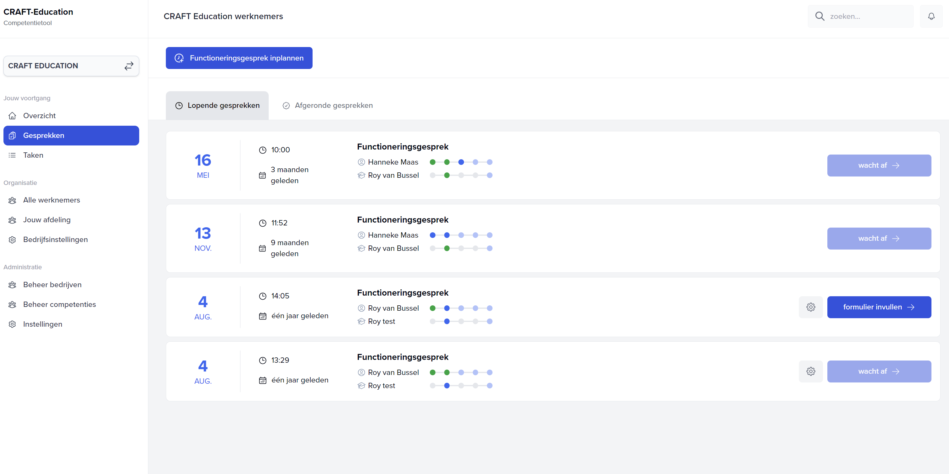 Planning Functioneringsgesprek